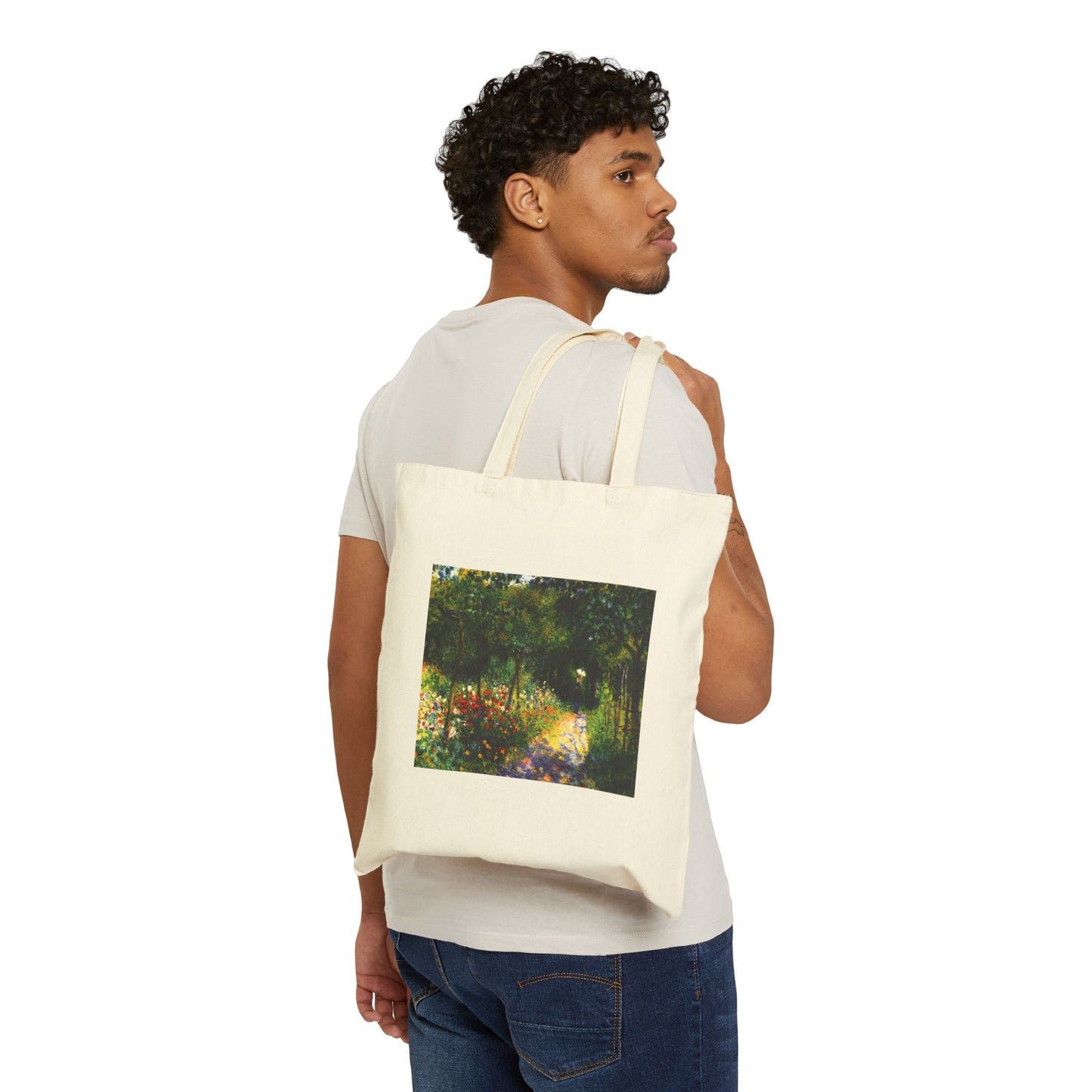 Woman in the Garden by Pierre-Auguste Renoir (Tote)