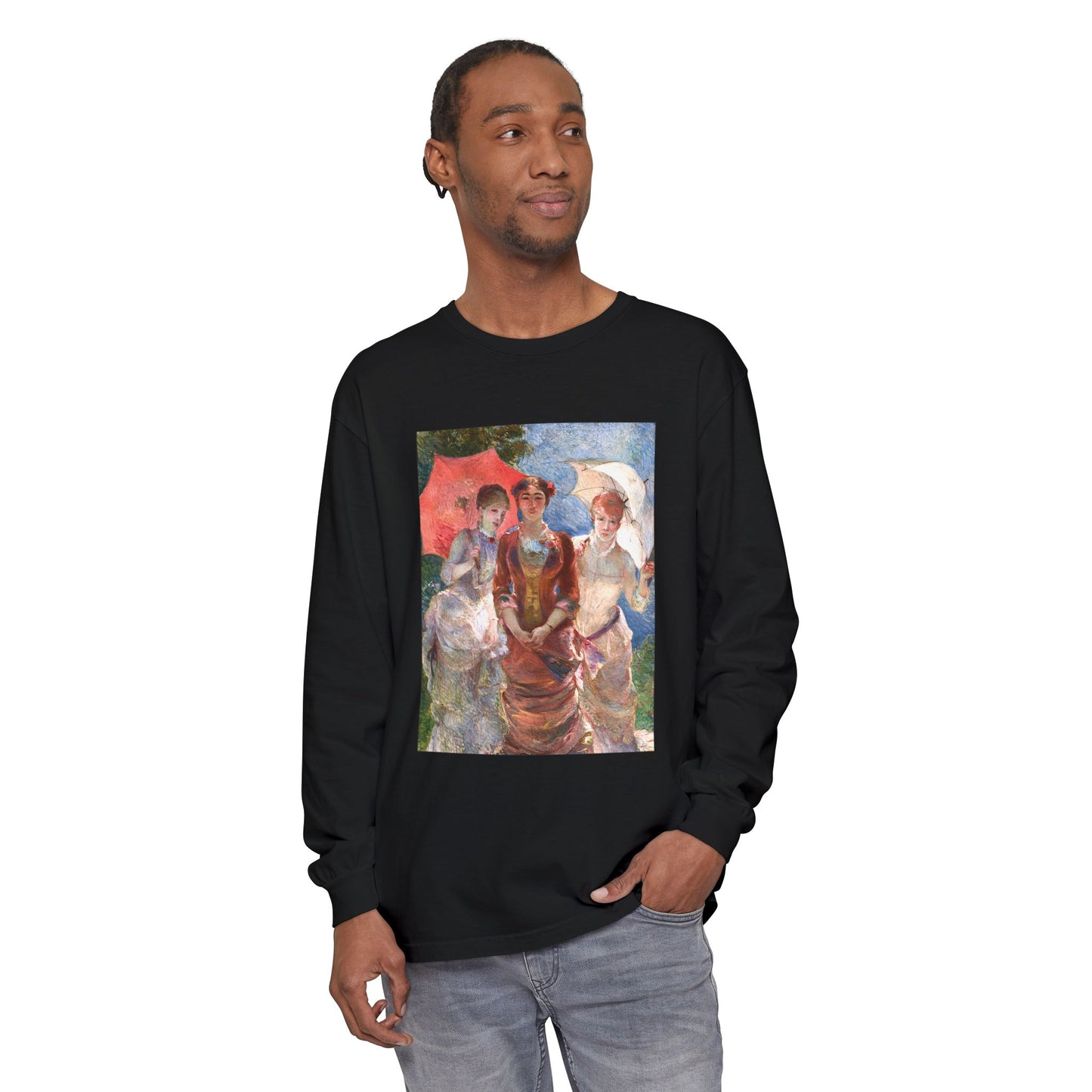 Three Women with Parasols by Marie Bracquemond (Long Sleeve)