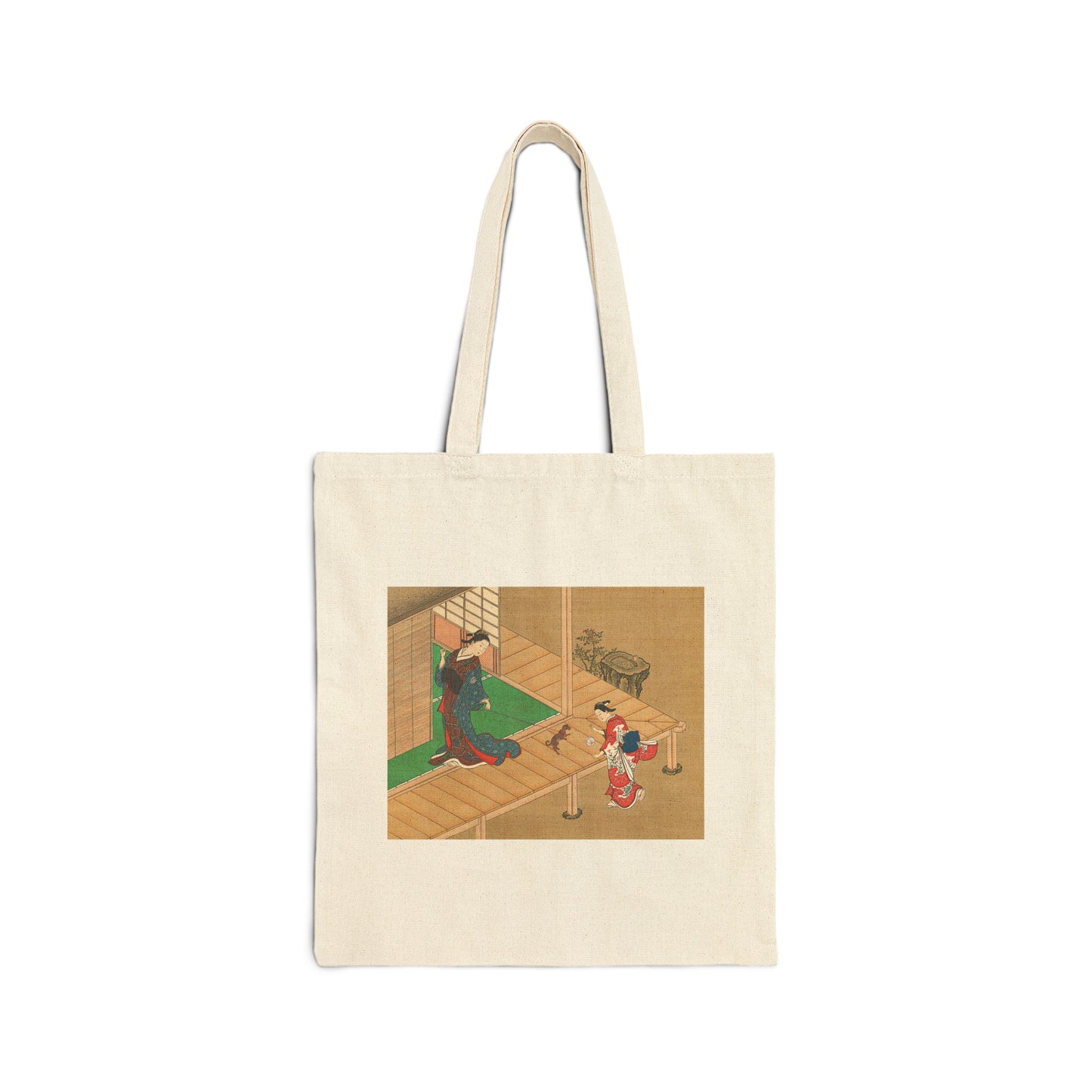 Courtesan and Attendant Playing with a Dog by Nishikawa Sukenobu (Tote)