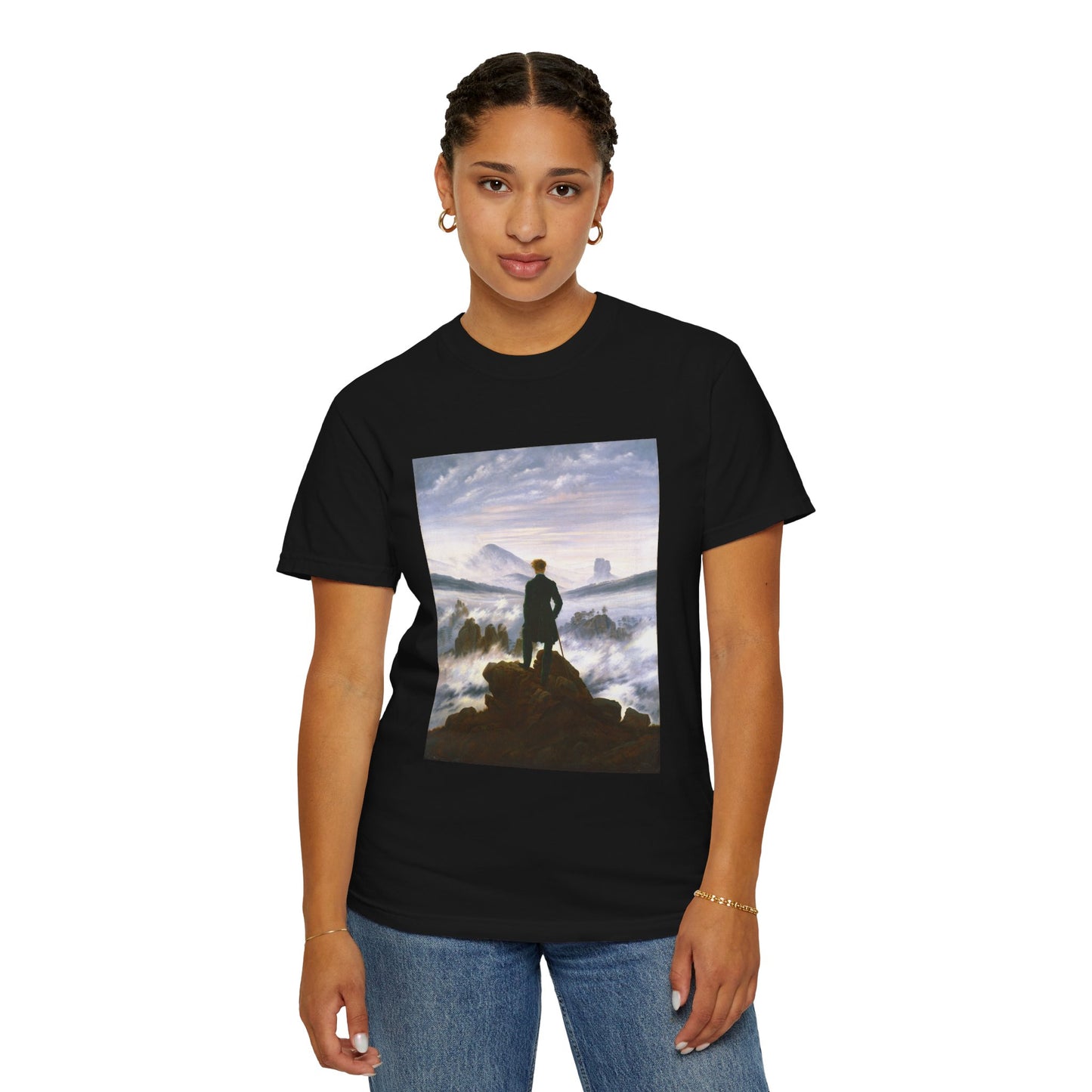 Wanderer above the Sea of Fog by Caspar David Friedrich (T-Shirt)