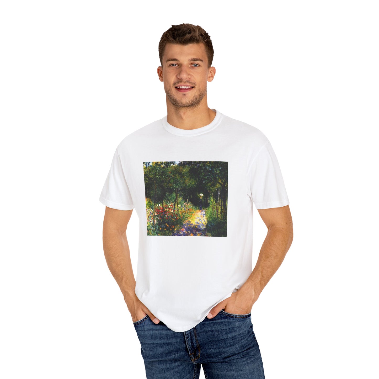 Woman in the Garden by Pierre-Auguste Renoir (T-Shirt)