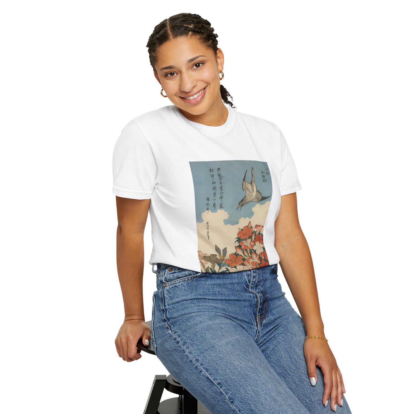 Cuckoo and Azaleas by Katsushika Hokusai (T-Shirt)