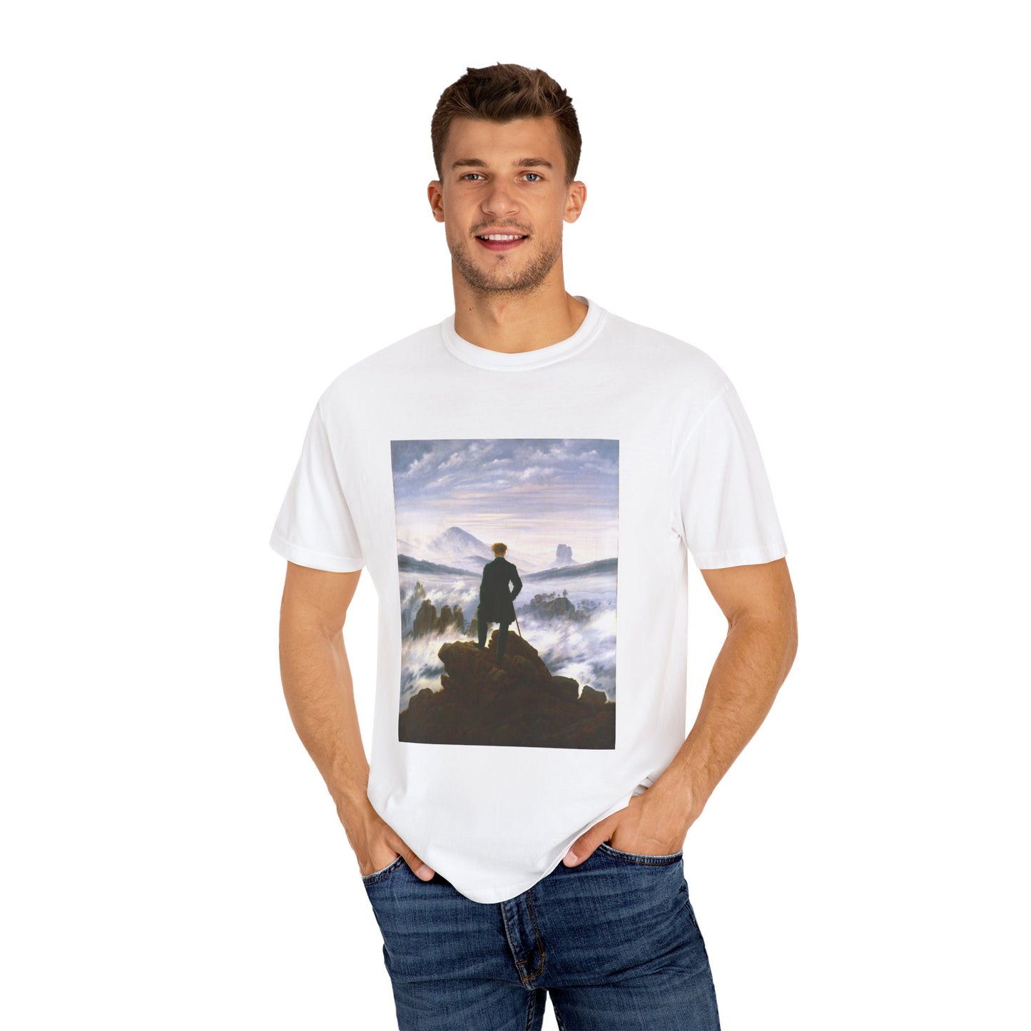 Wanderer above the Sea of Fog by Caspar David Friedrich (T-Shirt)