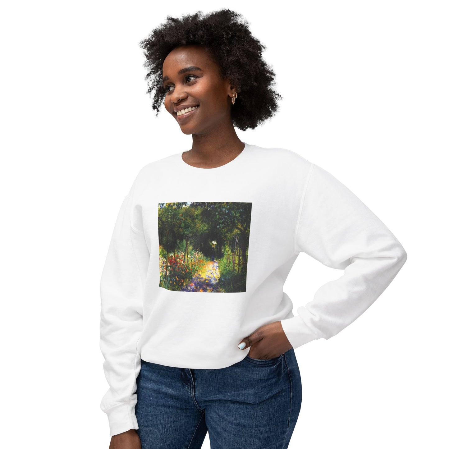 Woman in the Garden by Pierre-Auguste Renoir (Sweatshirt)