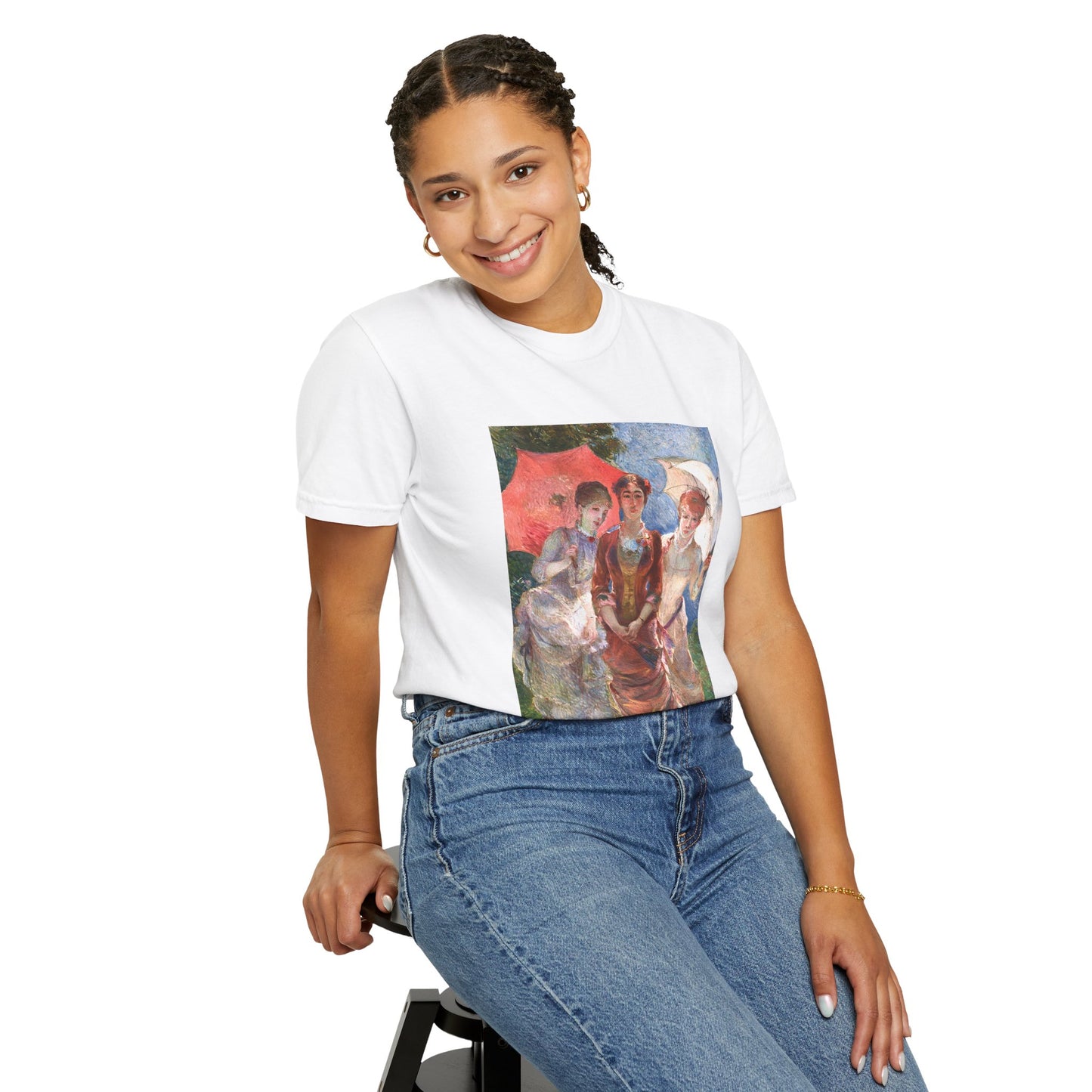 Three Women with Parasols by Marie Bracquemond (T-Shirt)
