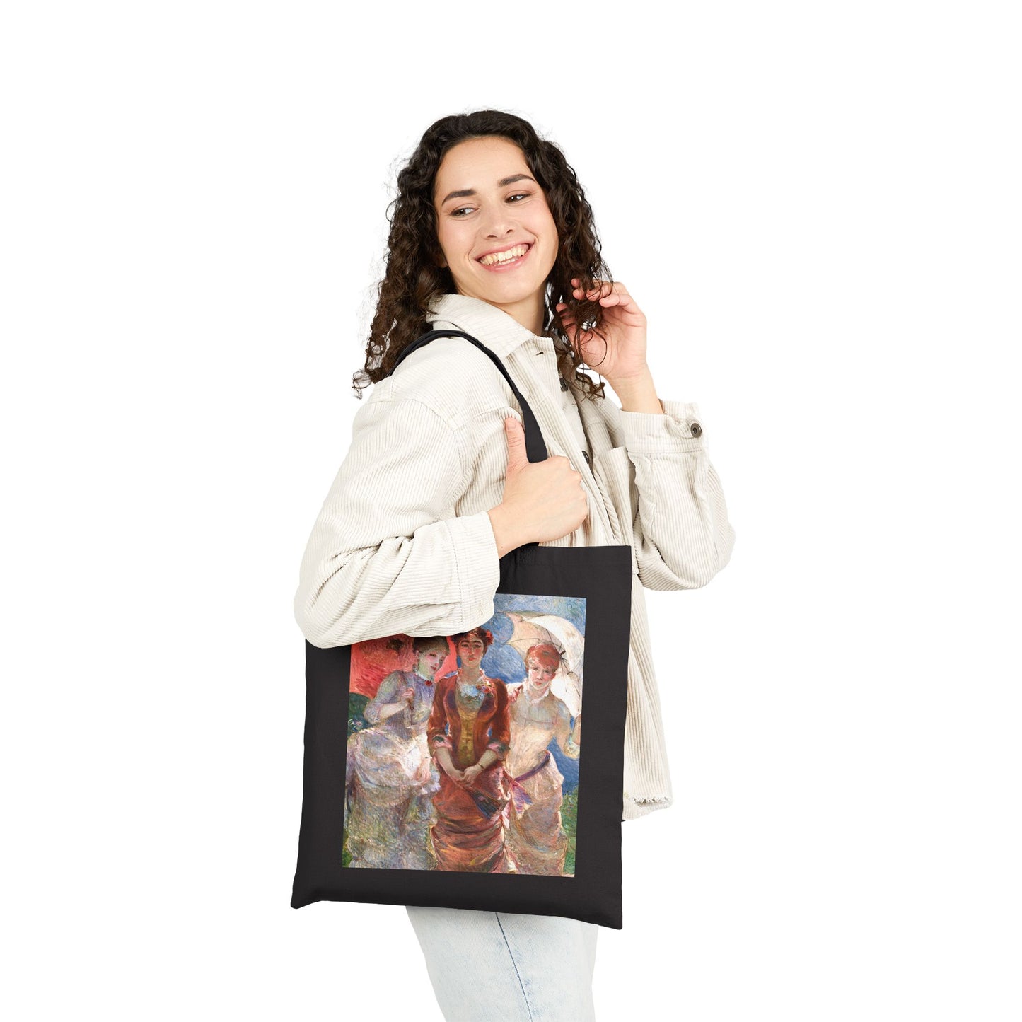 Three Women with Parasols by Marie Bracquemond (Tote)