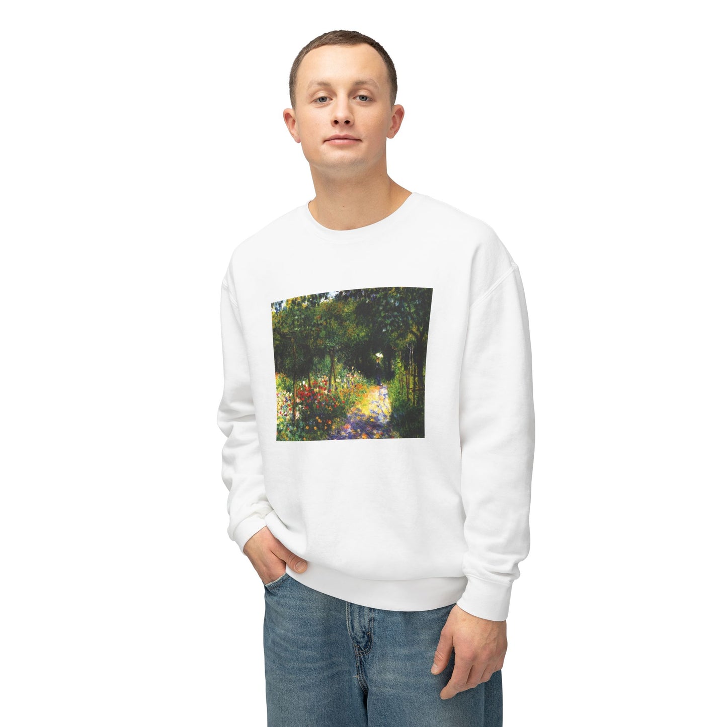 Woman in the Garden by Pierre-Auguste Renoir (Sweatshirt)