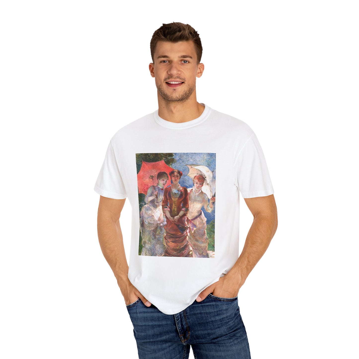 Three Women with Parasols by Marie Bracquemond (T-Shirt)