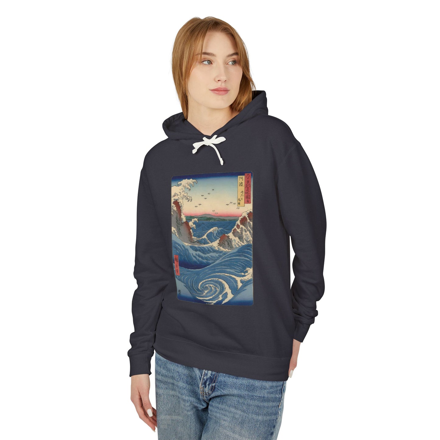Naruto Whirlpool at Awa by Utagawa Hiroshige (Hoodie)