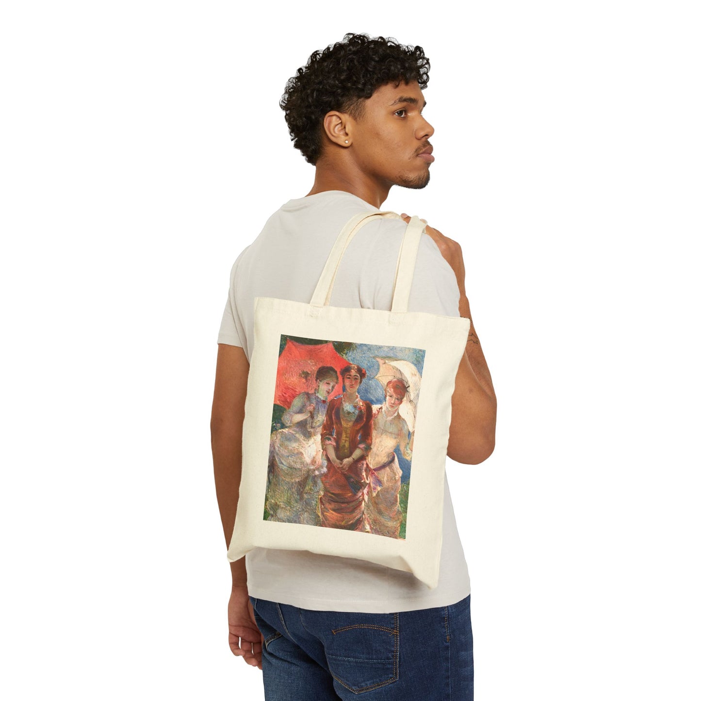 Three Women with Parasols by Marie Bracquemond (Tote)