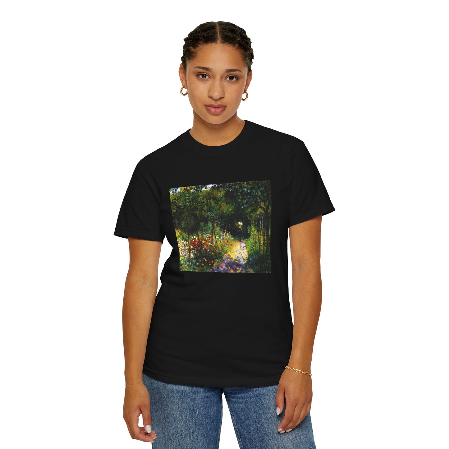 Woman in the Garden by Pierre-Auguste Renoir (T-Shirt)