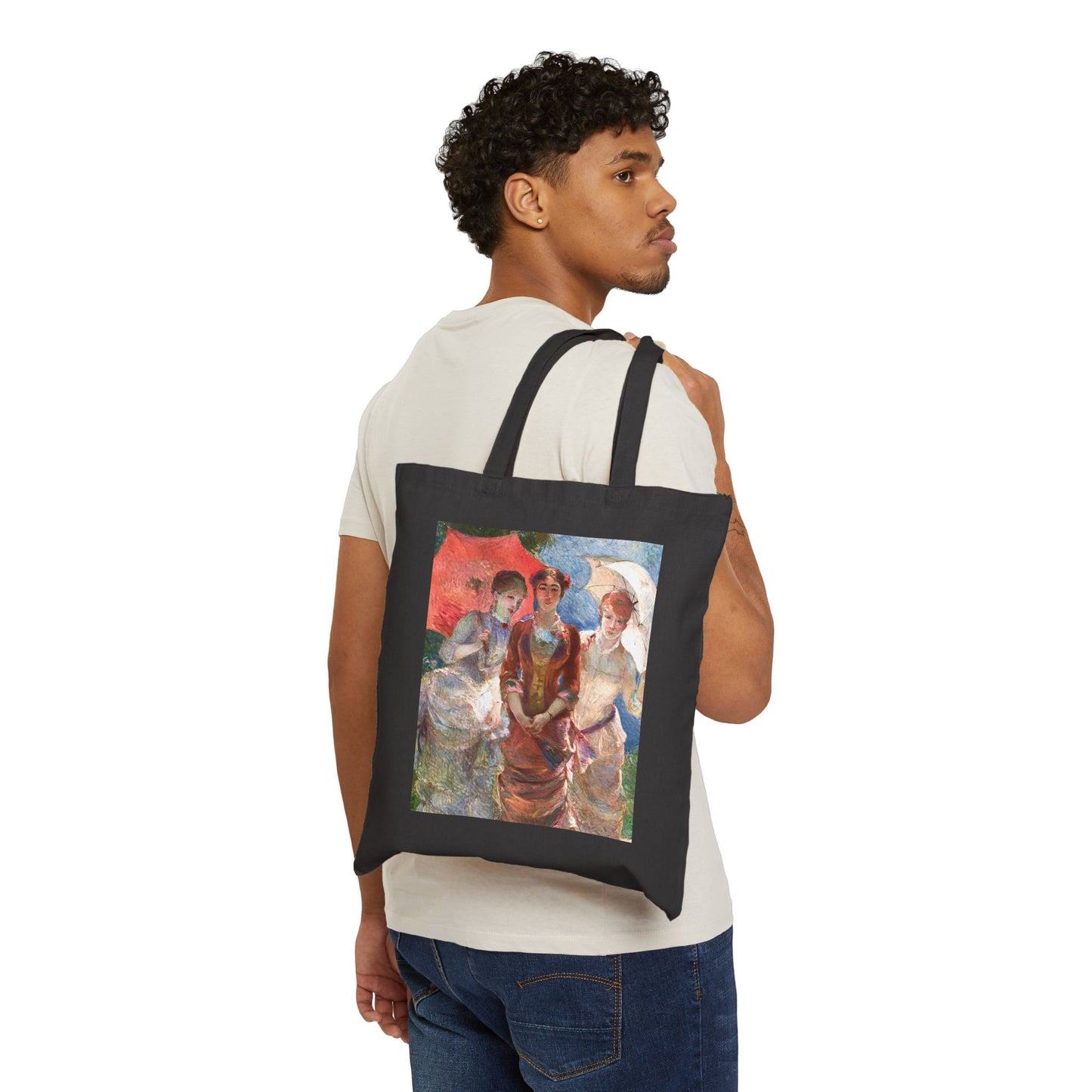 Three Women with Parasols by Marie Bracquemond (Tote)