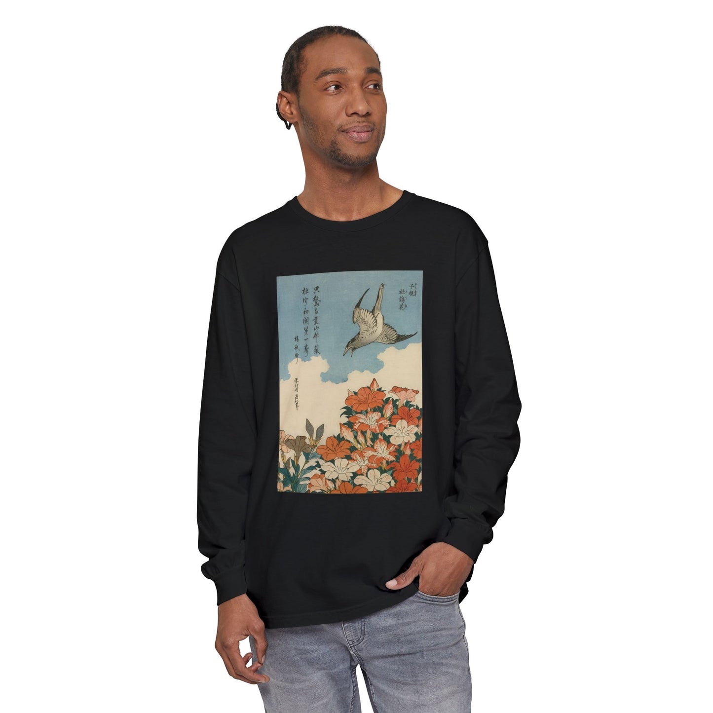Cuckoo and Azaleas by Katsushika Hokusai (Long Sleeve)