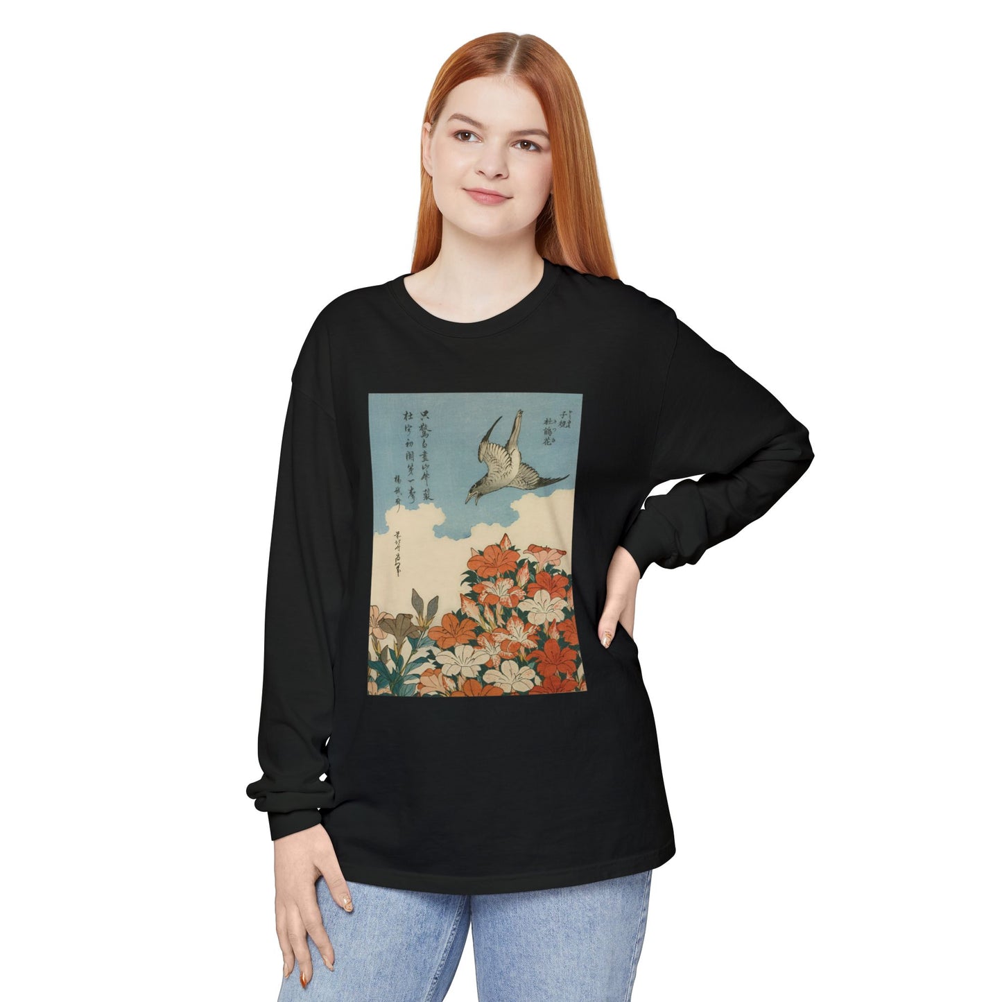 Cuckoo and Azaleas by Katsushika Hokusai (Long Sleeve)