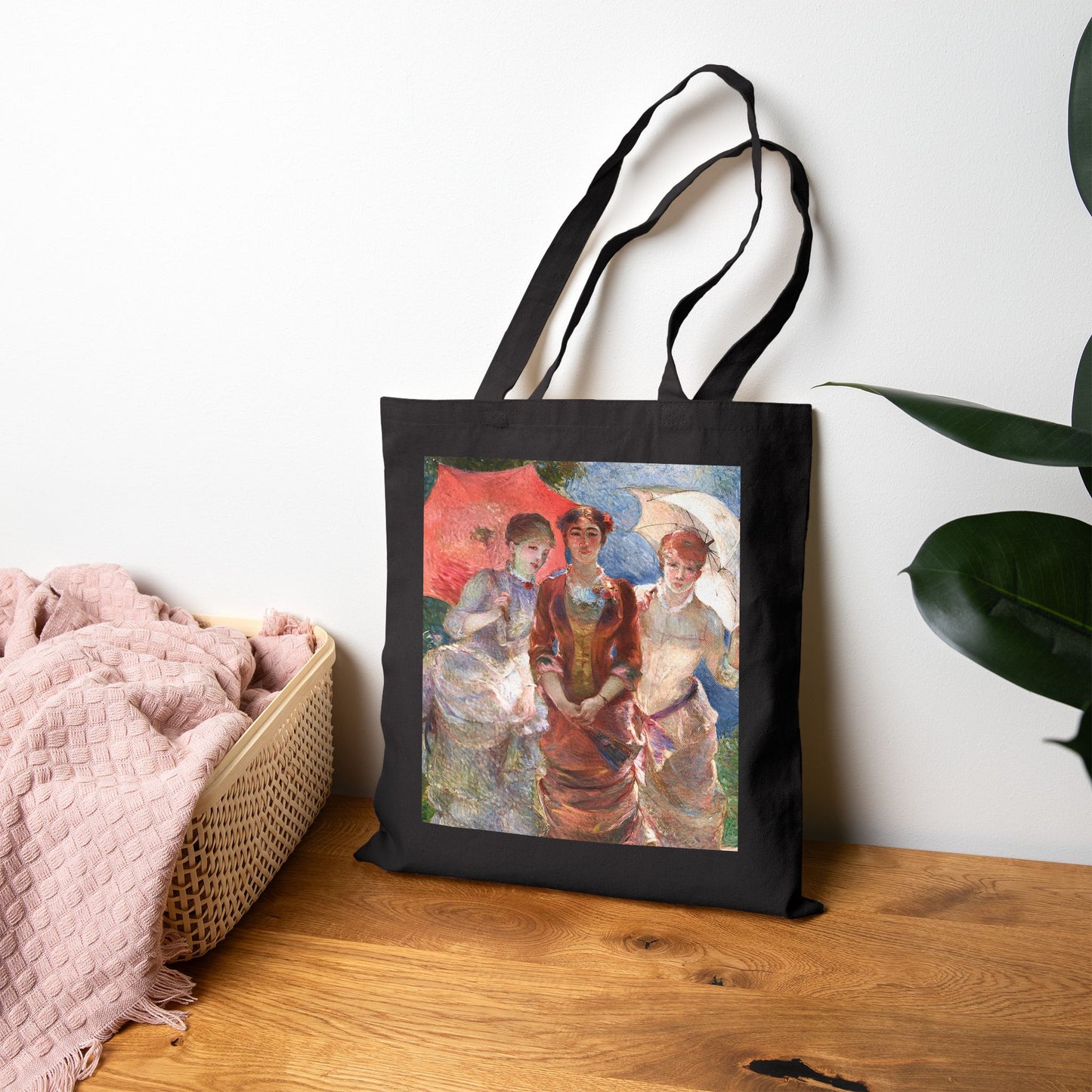 Three Women with Parasols by Marie Bracquemond (Tote)