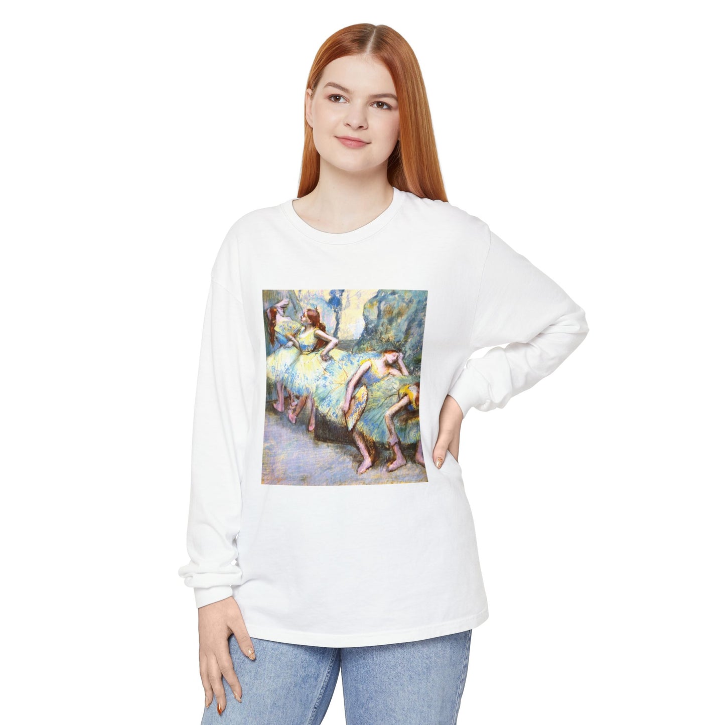 Ballet Dancers in the Wings by Edgar Degas (Long Sleeve)