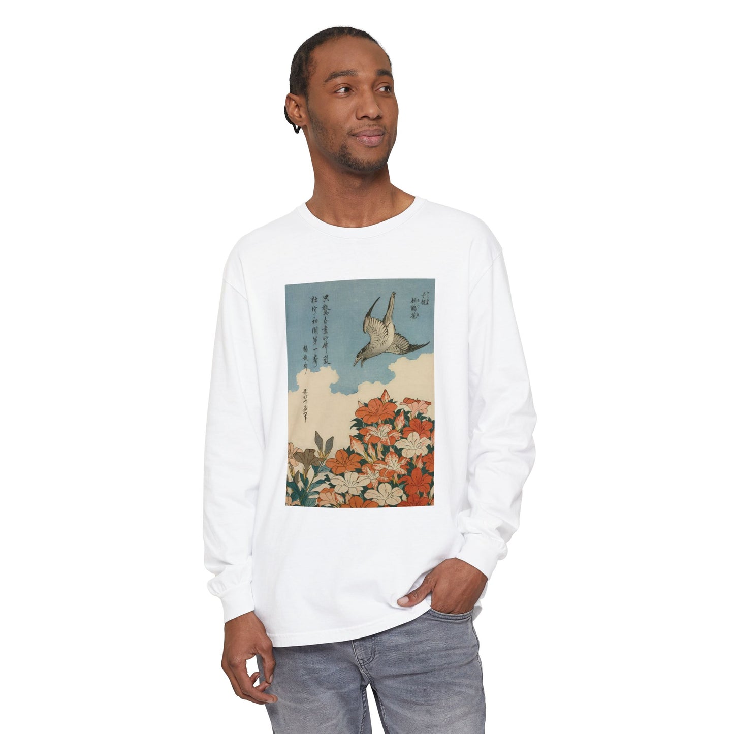 Cuckoo and Azaleas by Katsushika Hokusai (Long Sleeve)