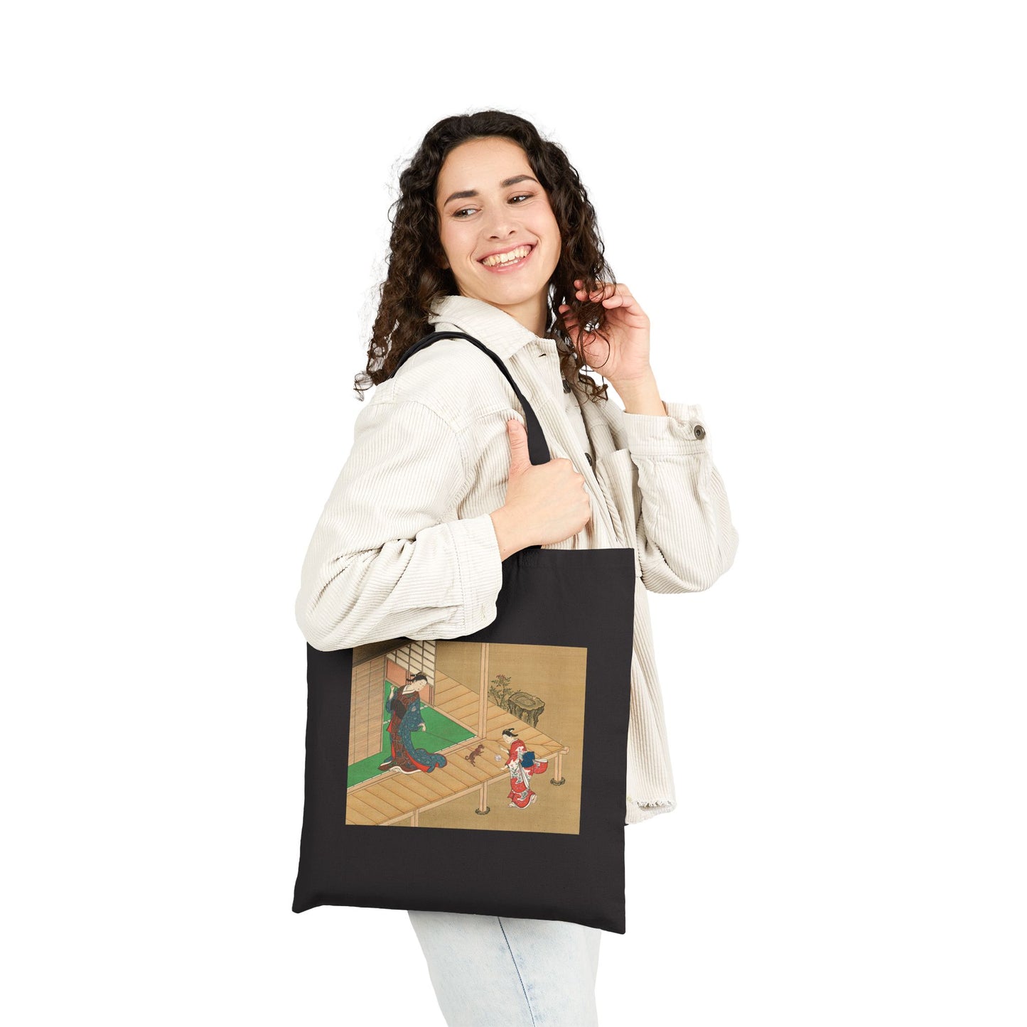 Courtesan and Attendant Playing with a Dog by Nishikawa Sukenobu (Tote)