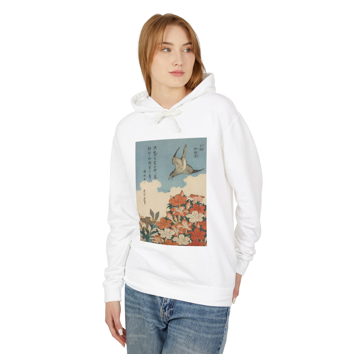 Cuckoo and Azaleas by Katsushika Hokusai (Hoodie)