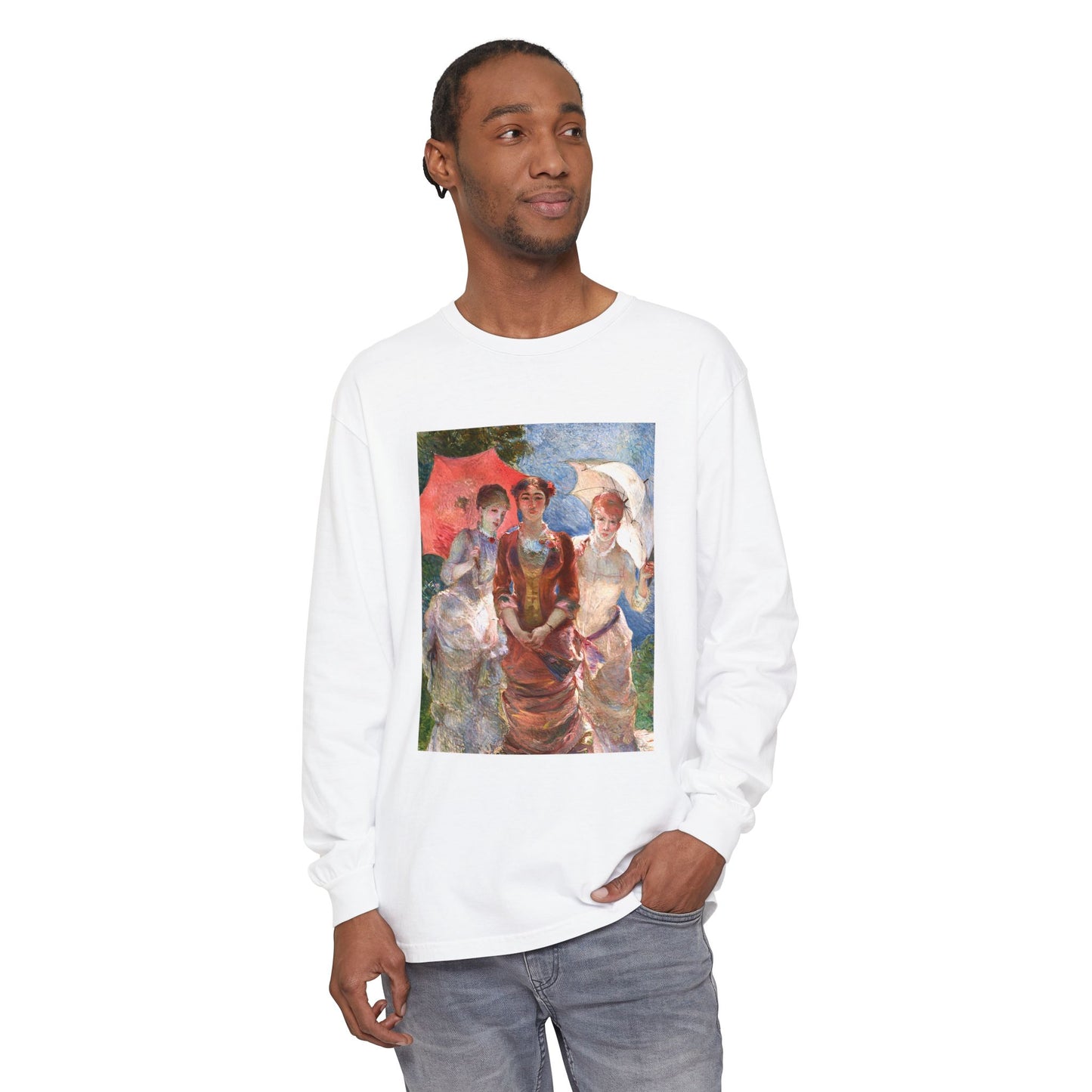 Three Women with Parasols by Marie Bracquemond (Long Sleeve)