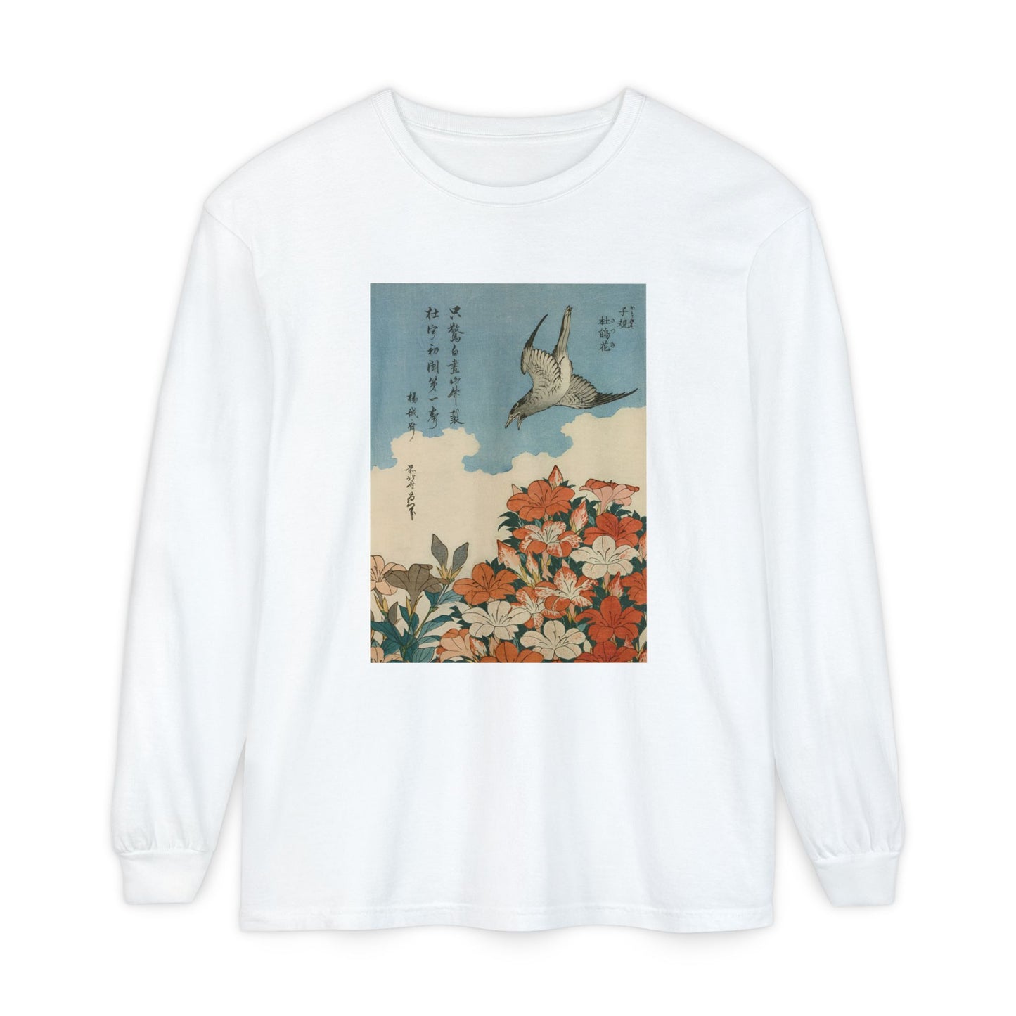 Cuckoo and Azaleas by Katsushika Hokusai (Long Sleeve)