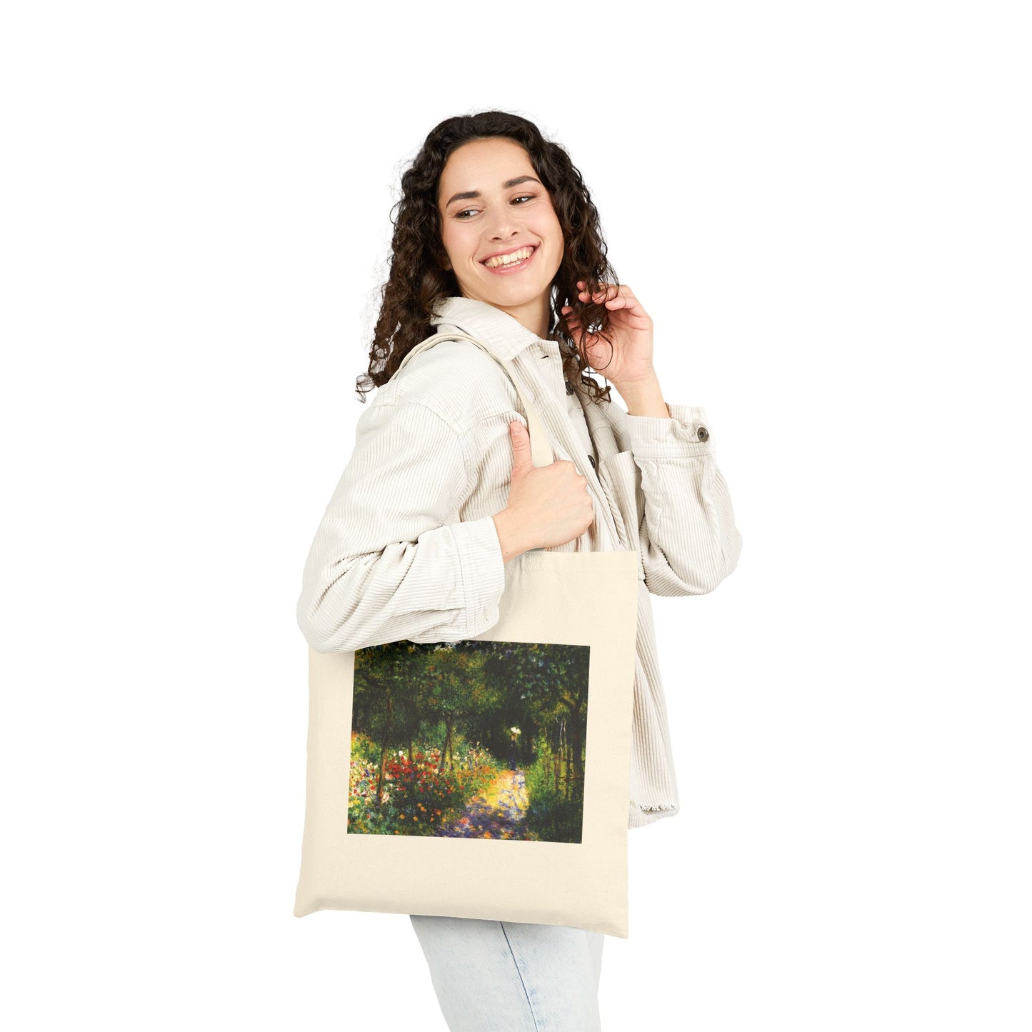 Woman in the Garden by Pierre-Auguste Renoir (Tote)
