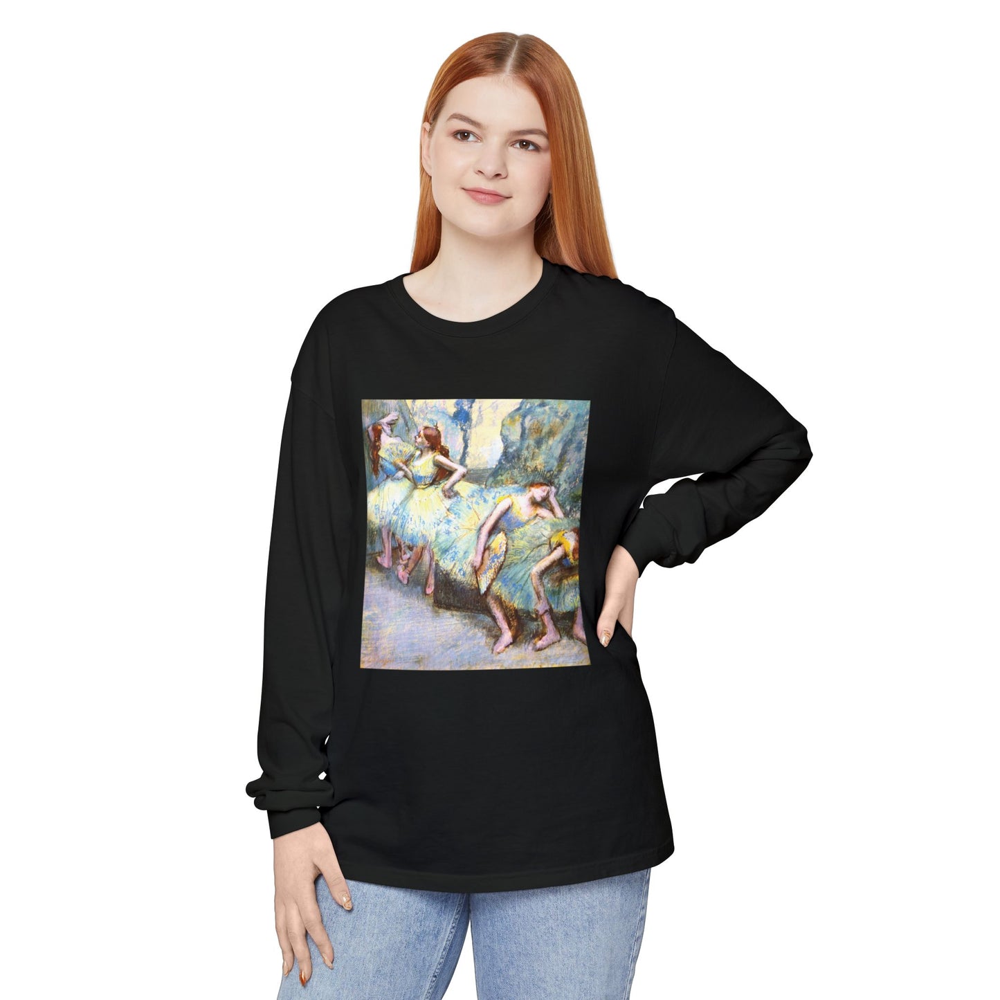 Ballet Dancers in the Wings by Edgar Degas (Long Sleeve)