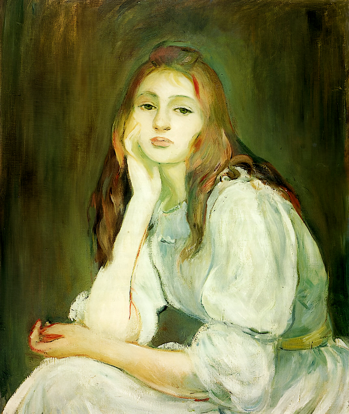 Julie Daydreaming by Berthe Morisot (T-Shirt)
