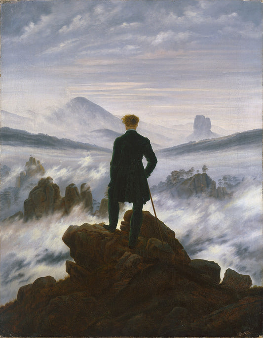 Wanderer above the Sea of Fog by Caspar David Friedrich (T-Shirt)