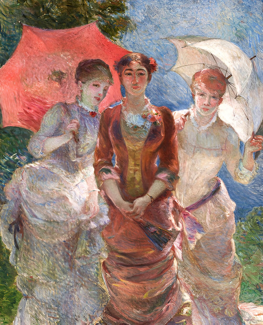 Three Women with Parasols by Marie Bracquemond (T-Shirt)
