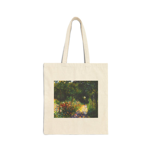 Woman in the Garden by Pierre-Auguste Renoir (Tote)