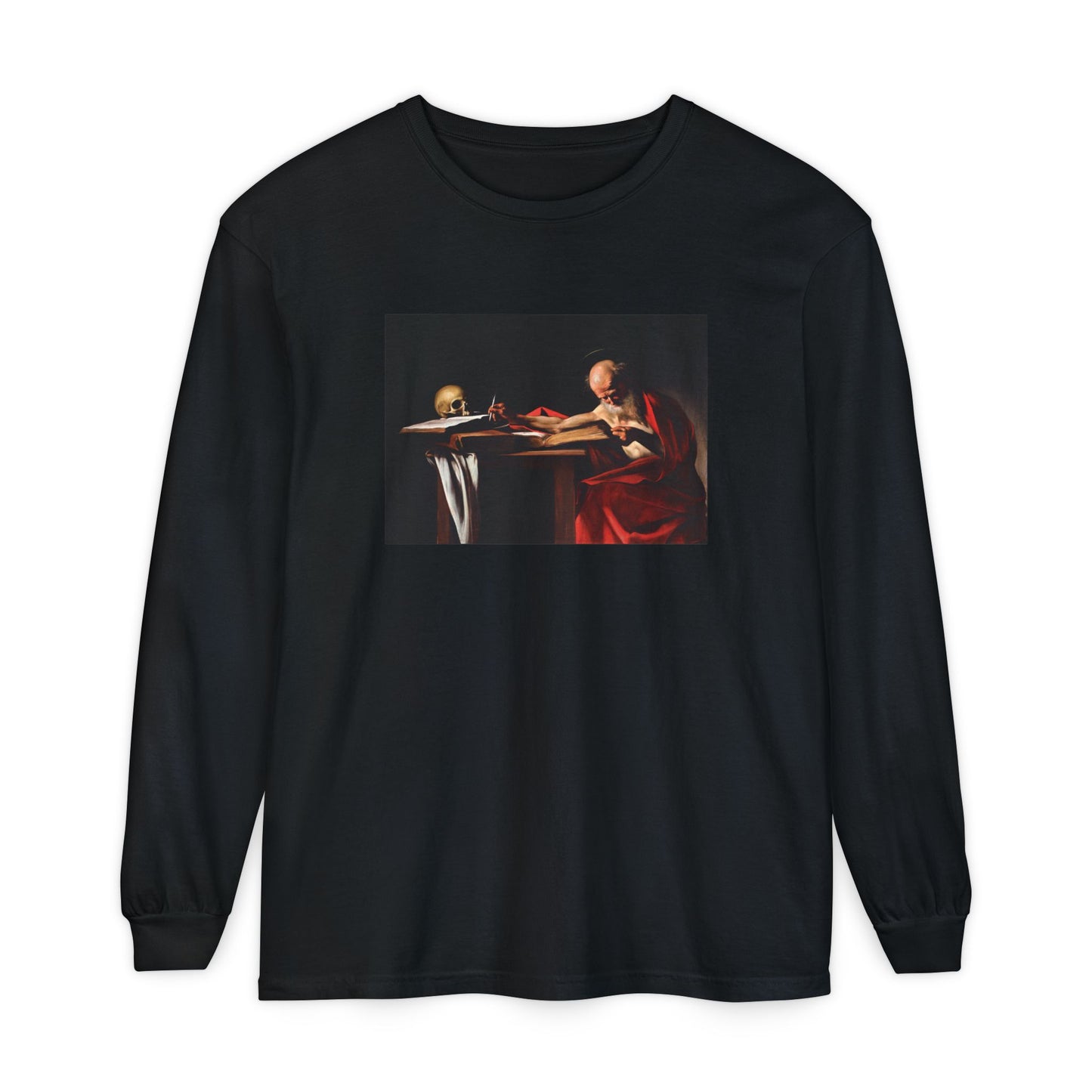 Saint Jerome Writing by Caravaggio (Long Sleeve)