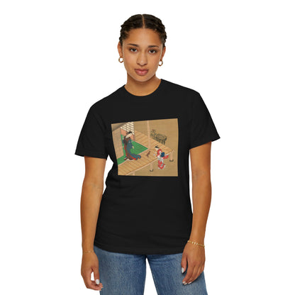 Courtesan and Attendant Playing with a Dog by Nishikawa Sukenobu (T-Shirt)