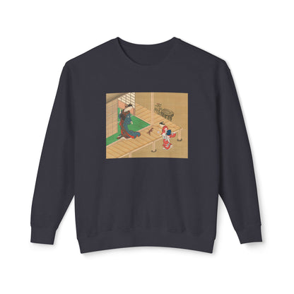 Courtesan and Attendant Playing with a Dog by Nishikawa Sukenobu (Sweatshirt)