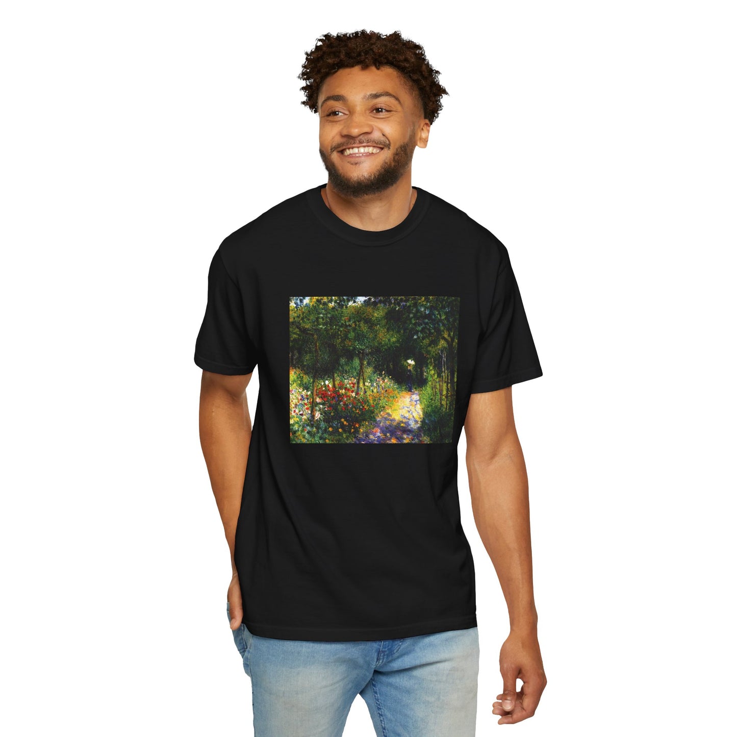 Woman in the Garden by Pierre-Auguste Renoir (T-Shirt)