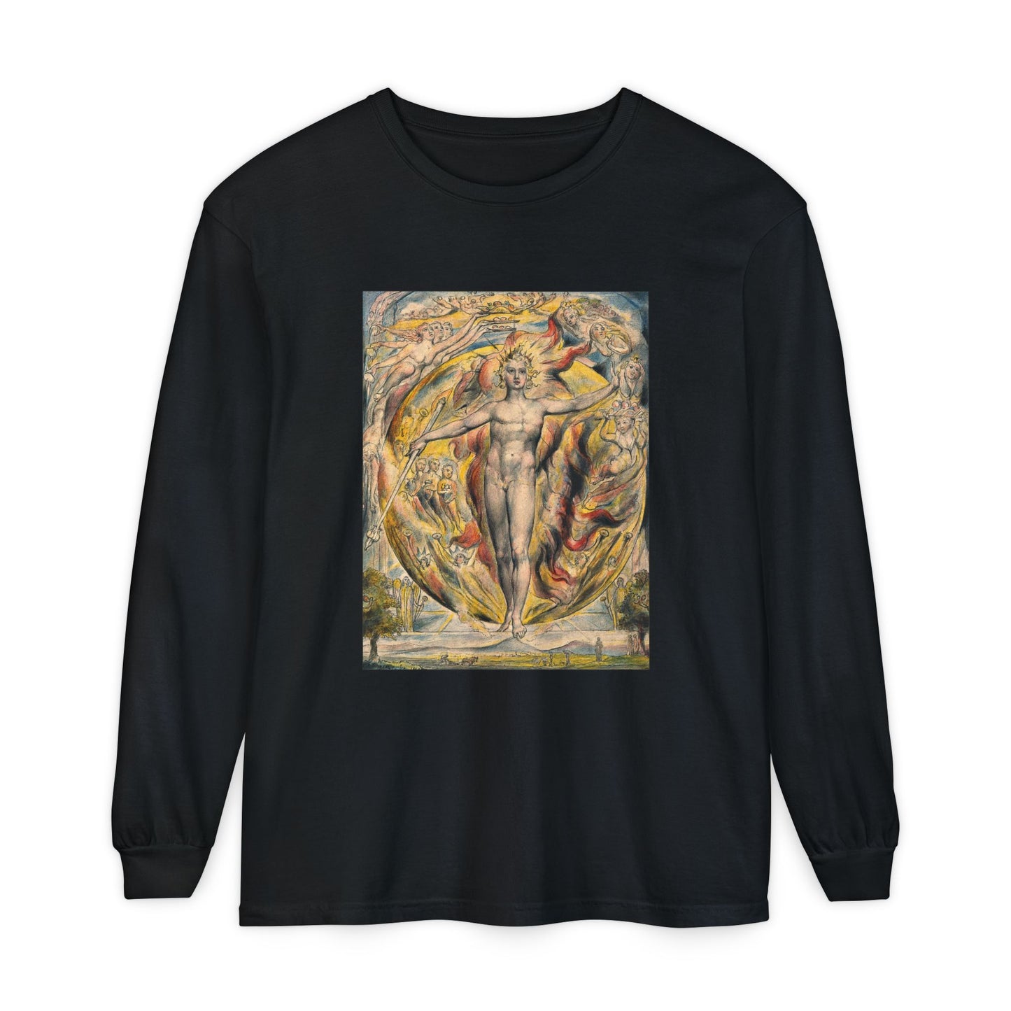 The Sun at His Eastern Gate by William Blake (Long Sleeve)