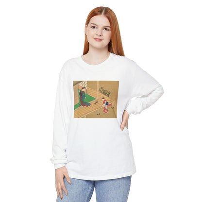 Courtesan and Attendant Playing with a Dog by Nishikawa Sukenobu (Long Sleeve)