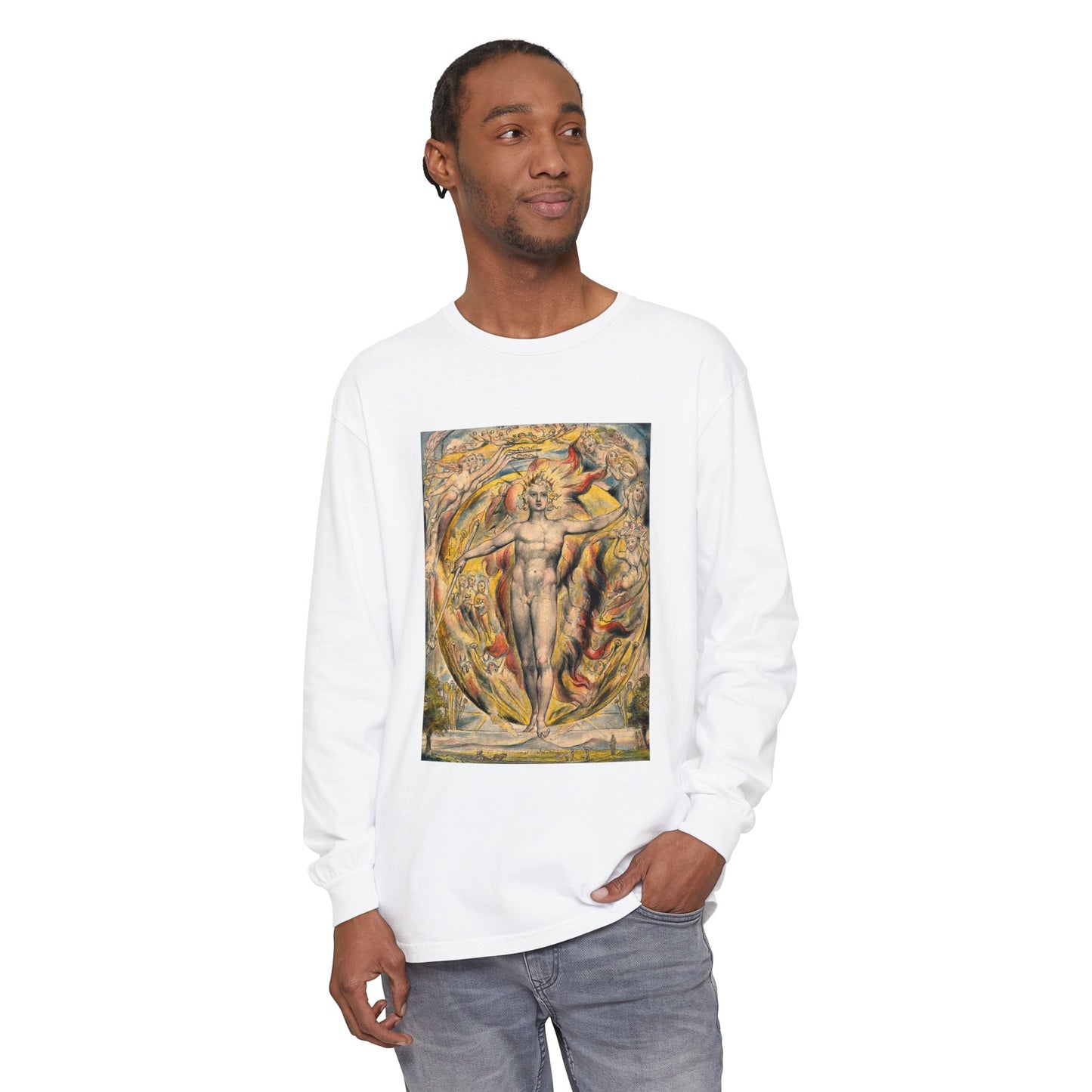 The Sun at His Eastern Gate by William Blake (Long Sleeve)