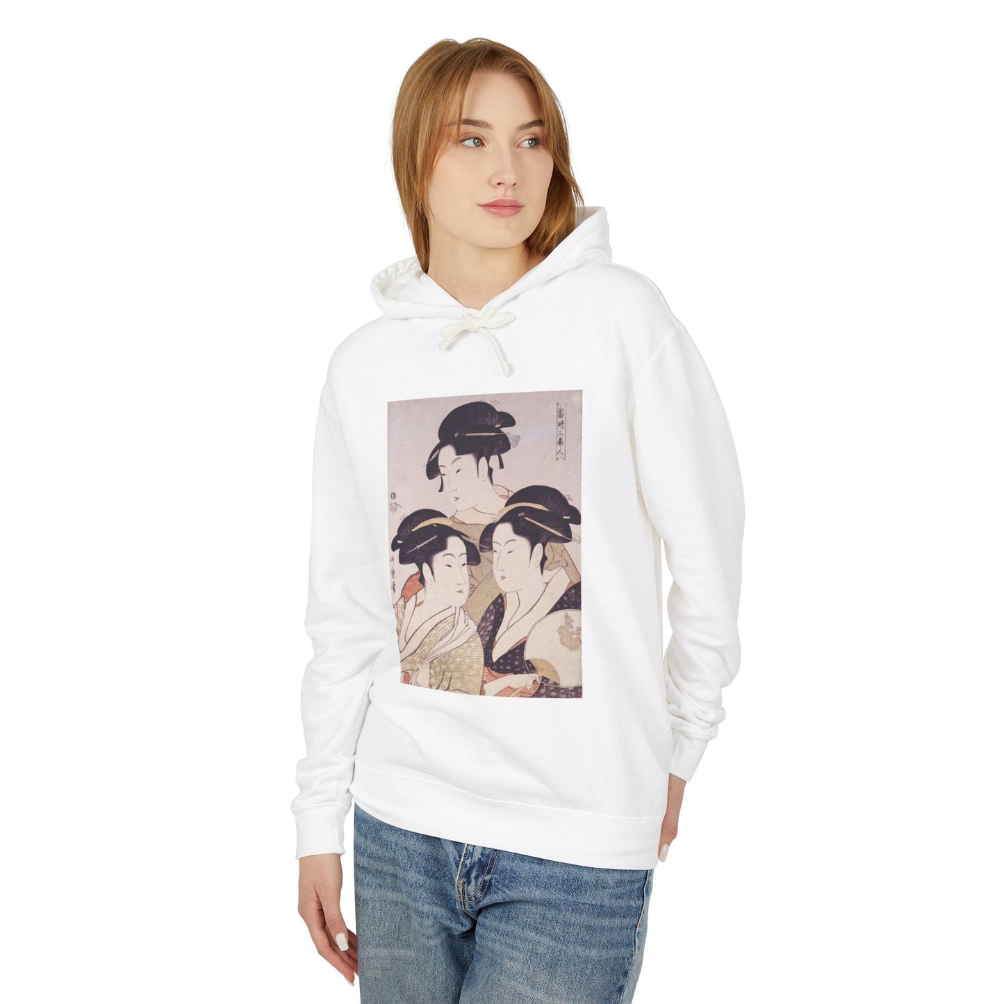 Three Beauties of the Present Day by Kitagawa Utamaro (Hoodie)
