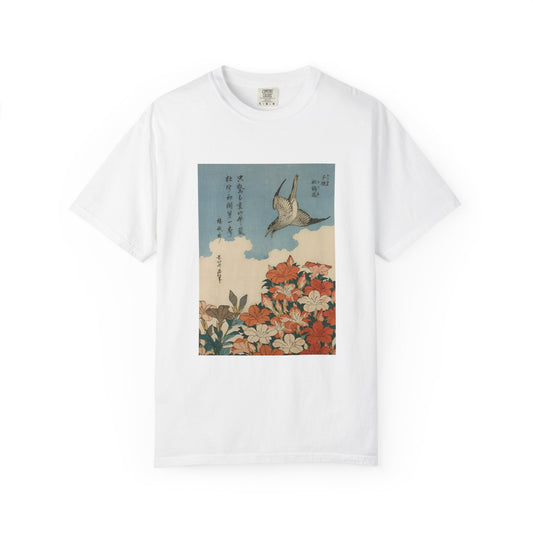 Cuckoo and Azaleas by Katsushika Hokusai (T-Shirt)