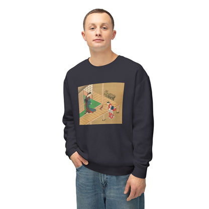 Courtesan and Attendant Playing with a Dog by Nishikawa Sukenobu (Sweatshirt)