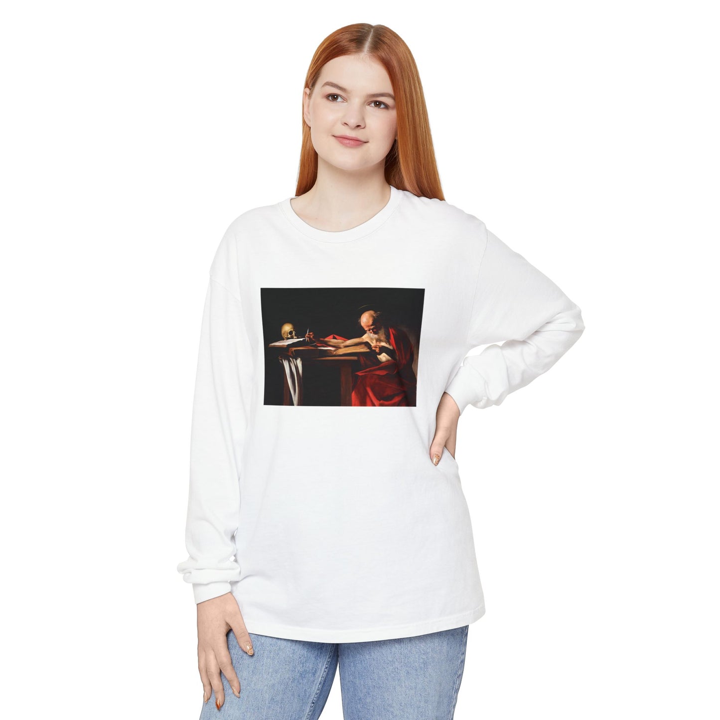 Saint Jerome Writing by Caravaggio (Long Sleeve)