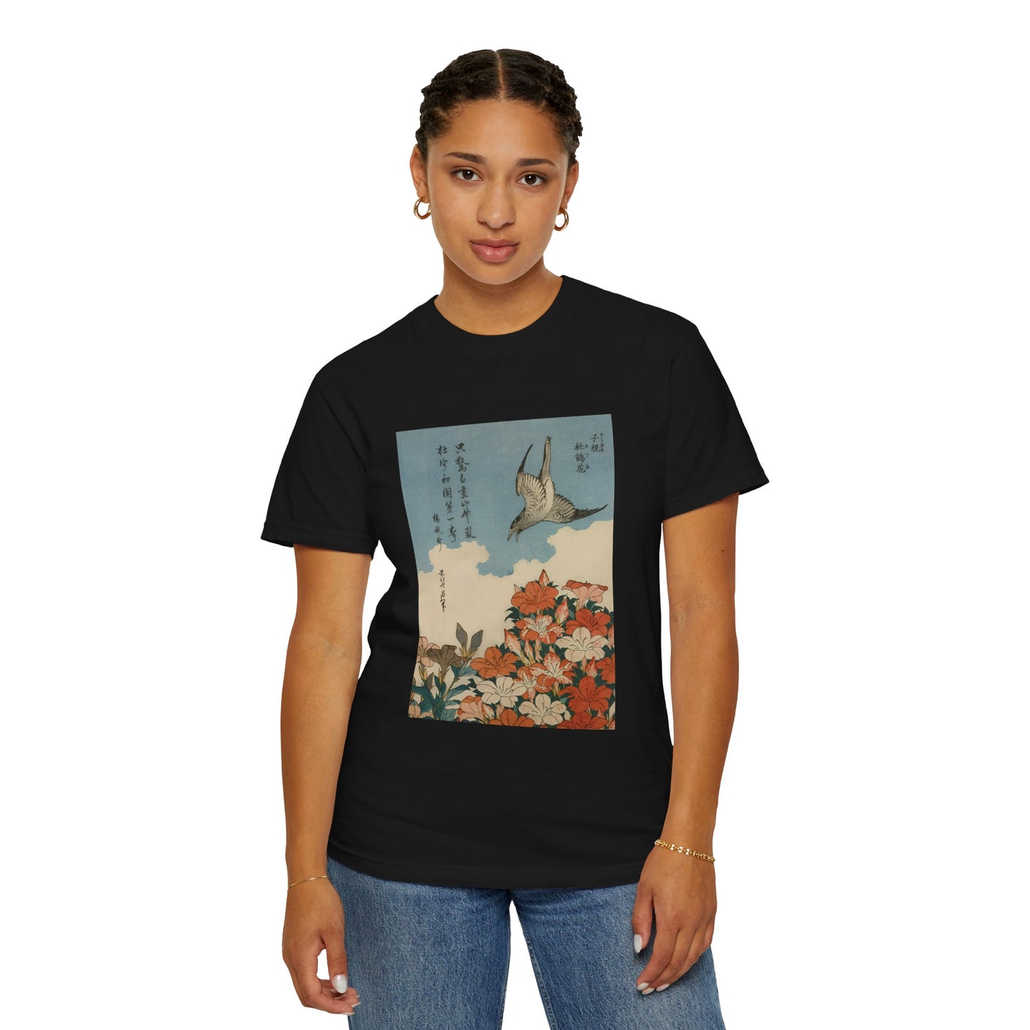 Cuckoo and Azaleas by Katsushika Hokusai (T-Shirt)