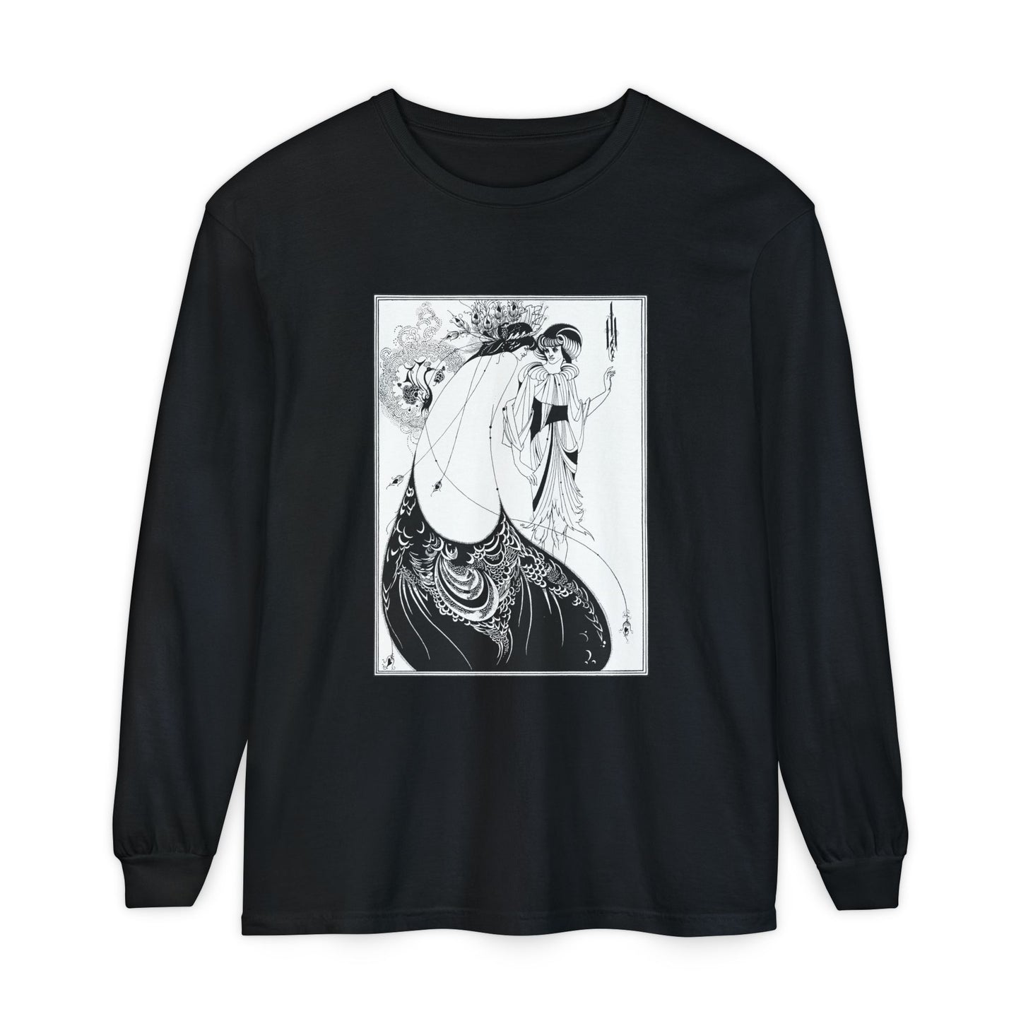 The Peacock Skirt by Aubrey Beardsley (Long Sleeve)
