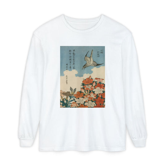 Cuckoo and Azaleas by Katsushika Hokusai (Long Sleeve)
