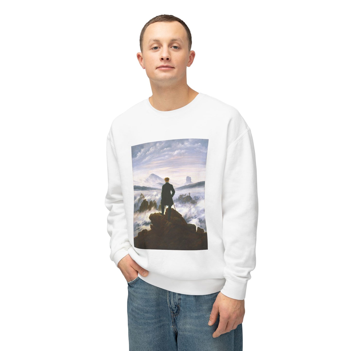 Wanderer above the Sea of Fog by Caspar David Friedrich (Sweatshirt)