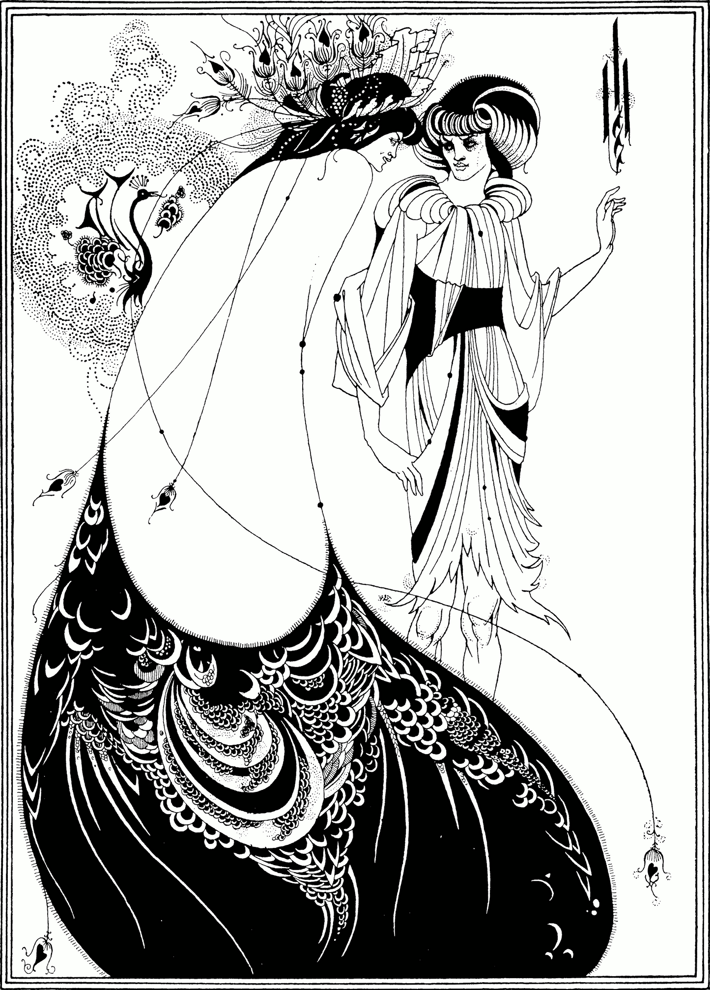 The Peacock Skirt by Aubrey Beardsley (T-Shirt)