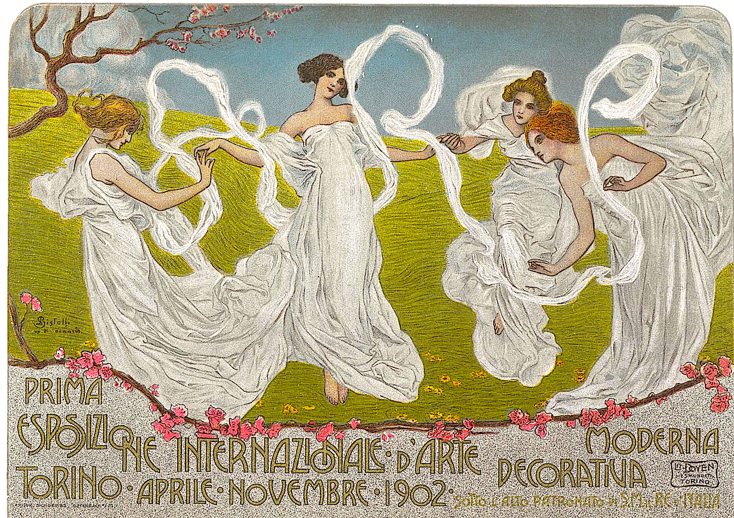 Poster International Exposition of Modern Decorative Arts by Leonardo Bistolfi (T-Shirt)