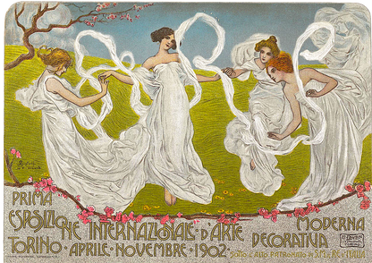 Poster International Exposition of Modern Decorative Arts by Leonardo Bistolfi (T-Shirt)