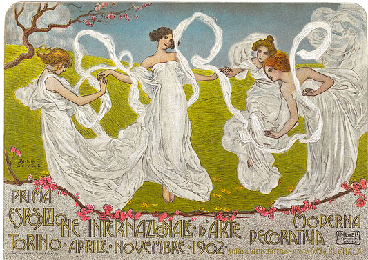 Poster International Exposition of Modern Decorative Arts by Leonardo Bistolfi (T-Shirt)